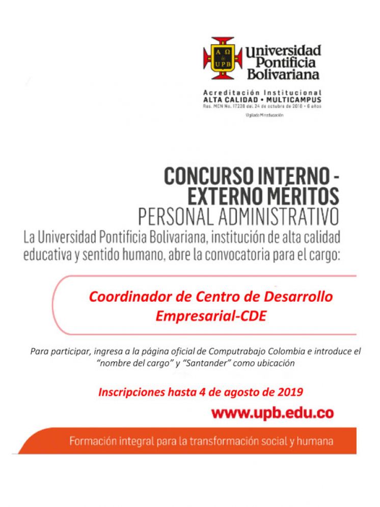 Coordinador de centro de Desarrollo Empresarial - CDE