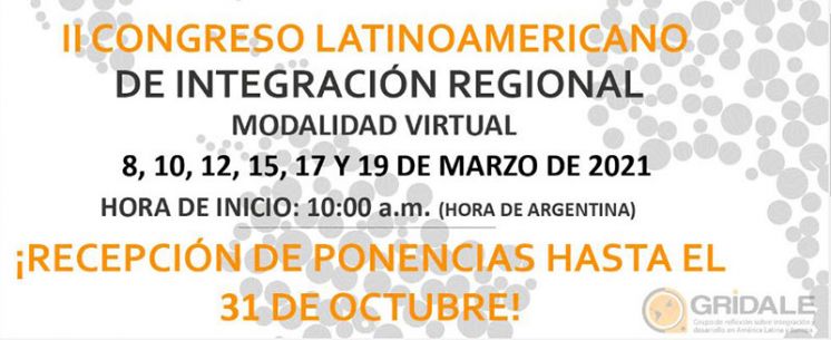 II Congreso Latinoamericano de Integración Regional GRIDALE 2021