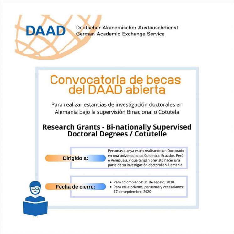 Becas DAAD: Estancias doctorales supervisión Binacional o Cotutela (convocatoria 2020)